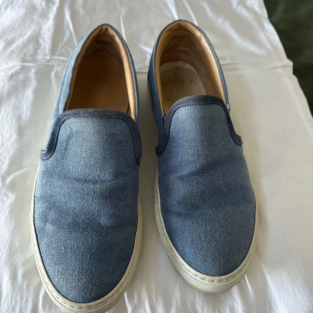 Untuckit Size 9 Blue Canvas Slip Ons